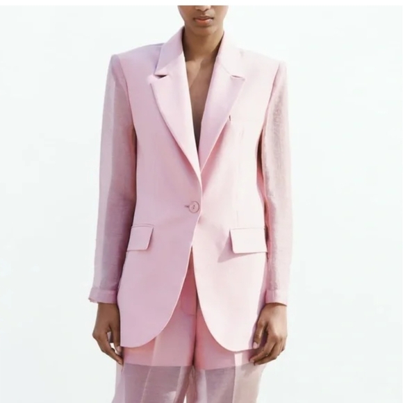 Zara Jackets & Blazers - ZARA Chic & Timeless Pink Blazer Size L